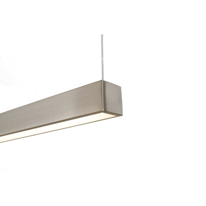 1-Light Satin Nickel LED Chandelier With A White Acrylic Diffuser