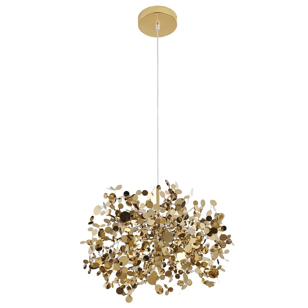 1-Light Gold Stainless Steel Sparkle Confetti Pendant
