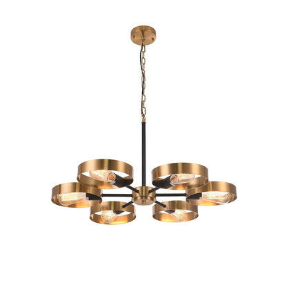 6-Light Black And Golden Bronze Accents Chandelier