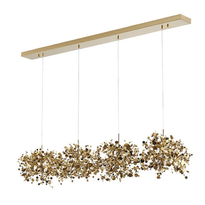 12-Light Gold Island Lighting With Sparkle Confetti Pendants