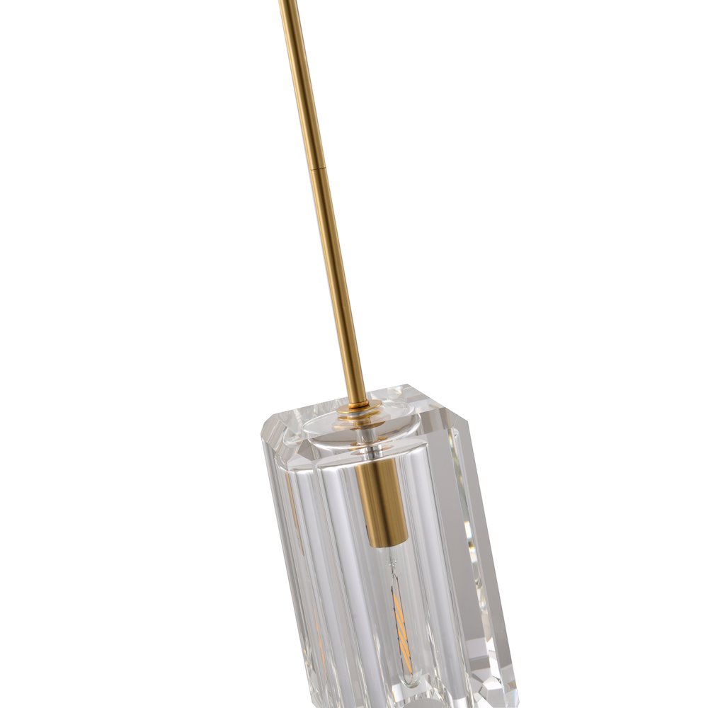 1-Light Copper Single Pendant With A Clear Crystal Shade