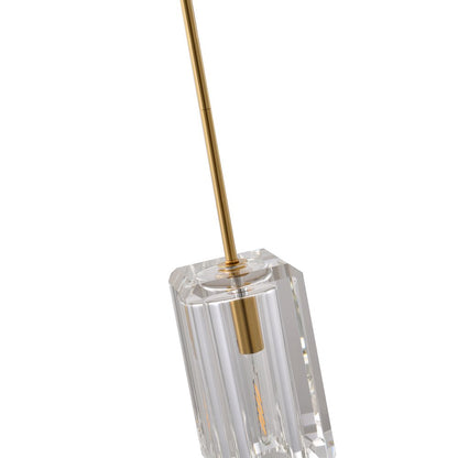 1-Light Copper Single Pendant With A Clear Crystal Shade