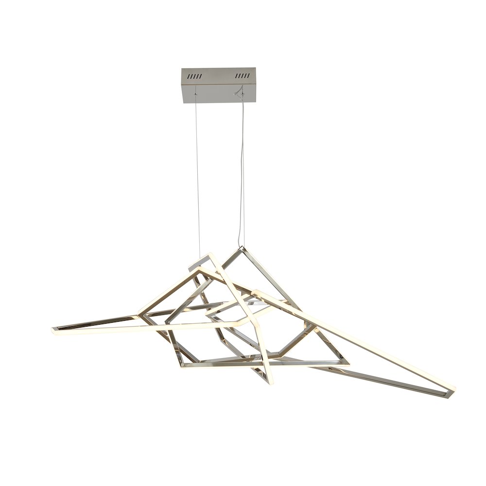 25-Light Chrome Stainless Steel LED Chandelier With White Acrylic Diffusers