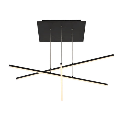 2-Light Matte Black Metal LED Chandelier With Selectable LED Color Temperature