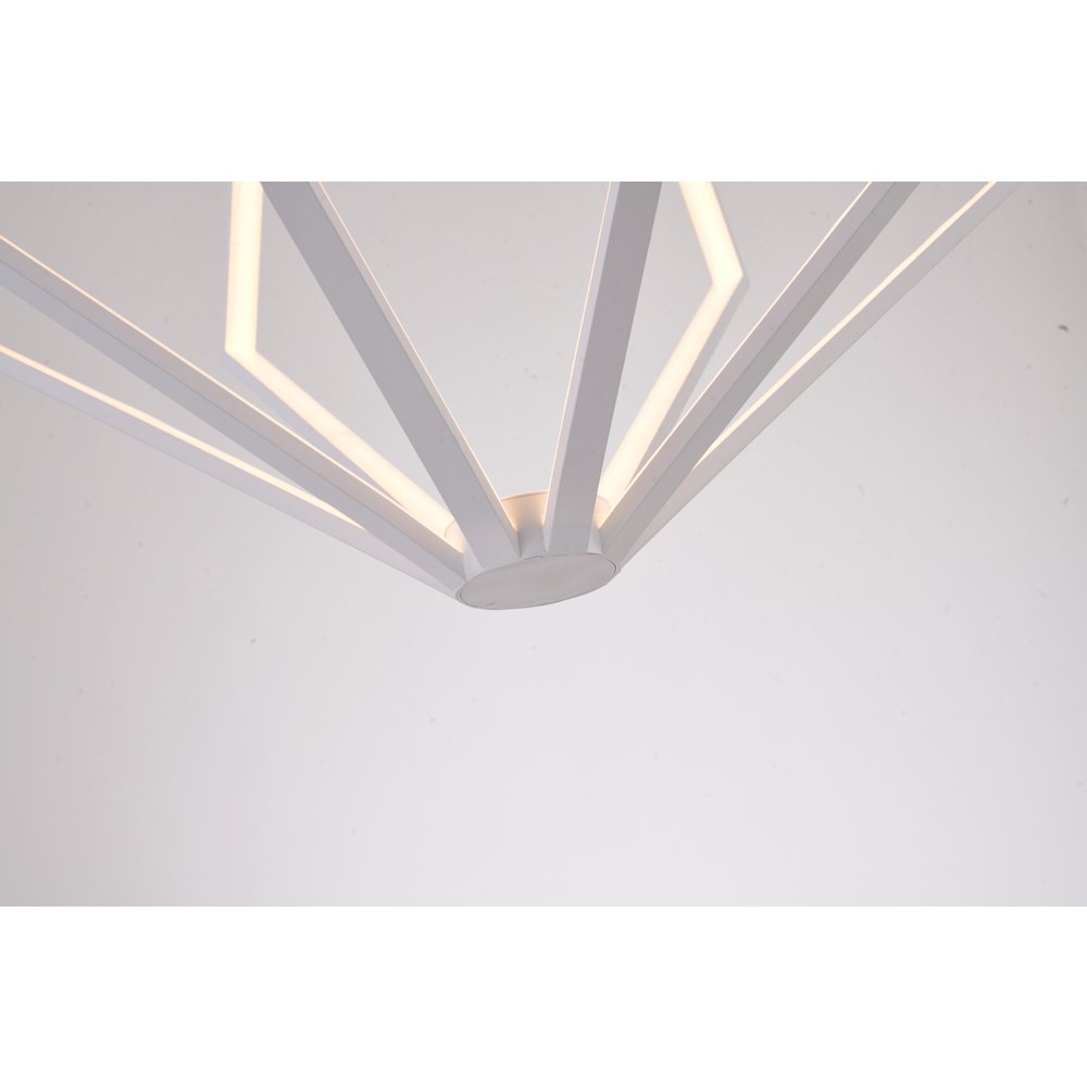 8-Light White Metal LED Chandelier With Silicone Diffusers