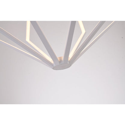 8-Light White Metal LED Chandelier With Silicone Diffusers