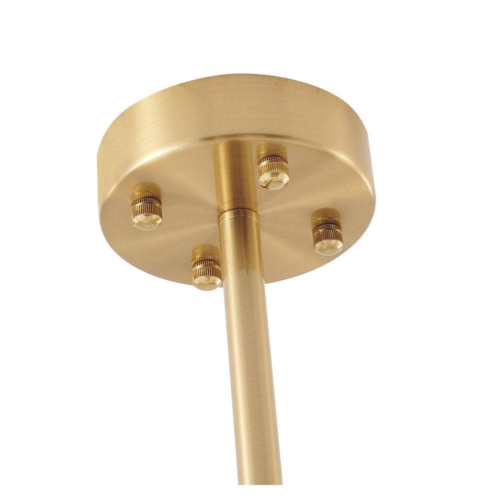 4-Light Brass Chandelier With White Glass Shades