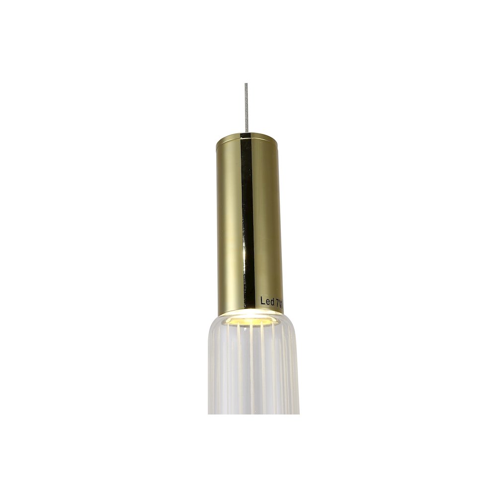 1-Light Gold LED Pendant With A Clear Glass Shade