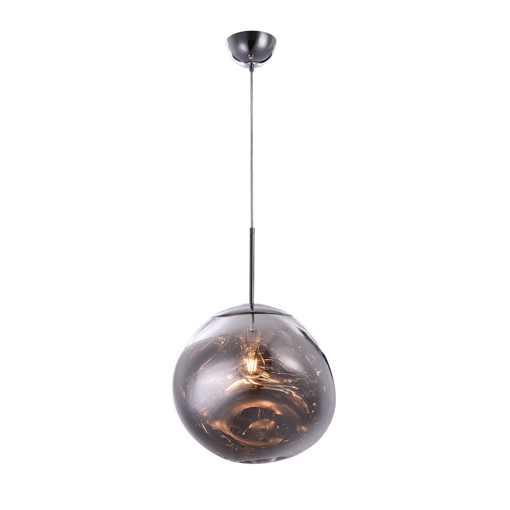 1-Light Chrome Pendant With A Chrome Acrylic Shade