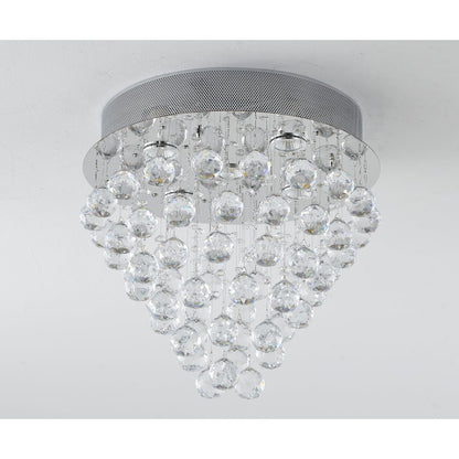 6-Light Chrome Flush Mount With Clear Crystals
