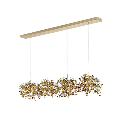 12-Light Gold Island Lighting With Sparkle Confetti Pendants