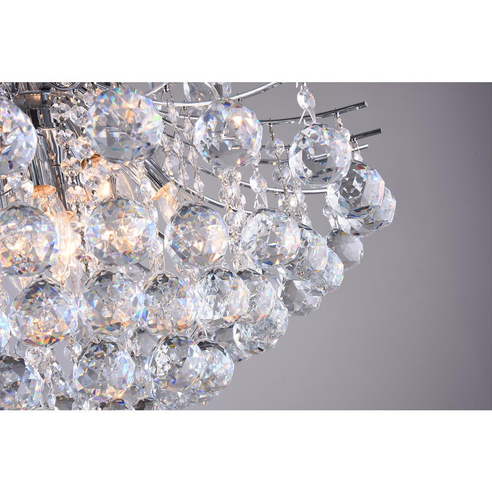 Chandelier Chrome Metal & Crystal