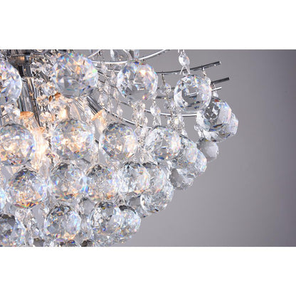 Chandelier Chrome Metal & Crystal