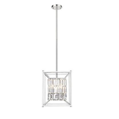 Chandelier Chrome Metal & Crystal