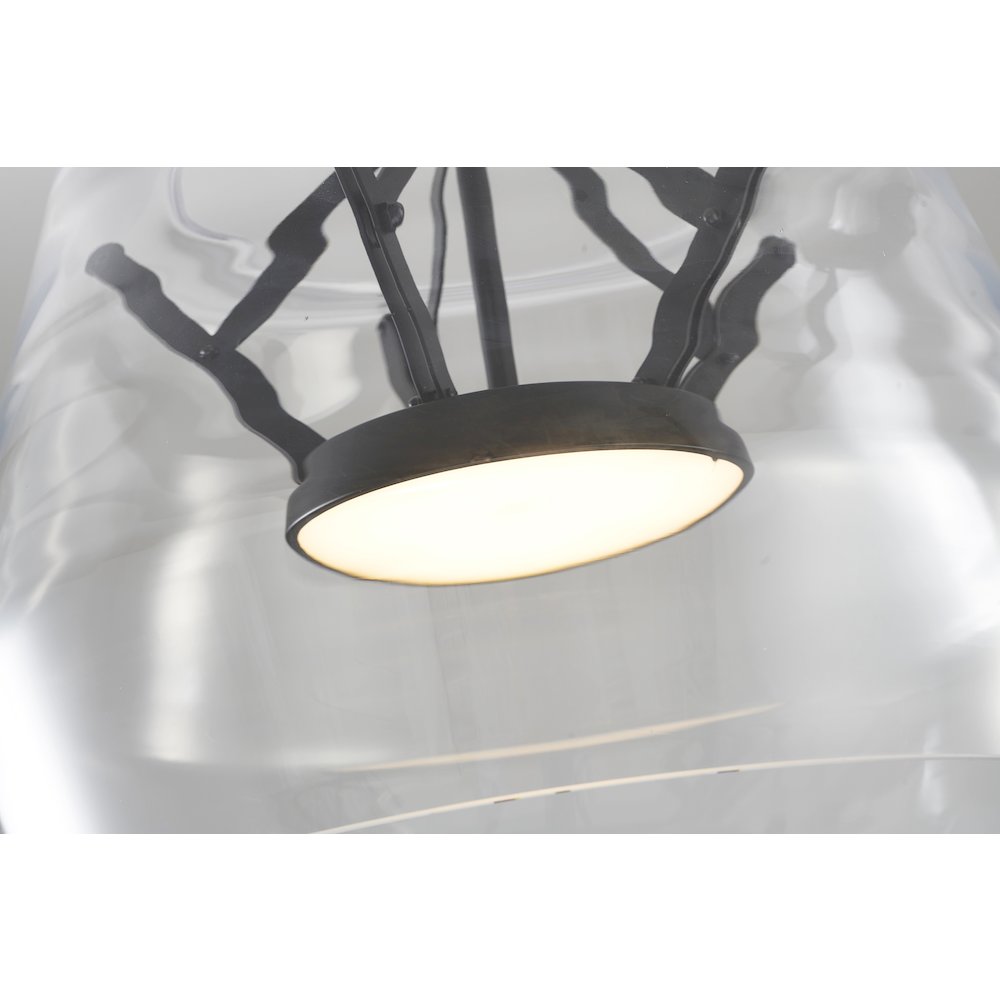 1-Light Black LED Pendant With A Clear Glass Shade