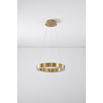 1-Light Gold LED Chandelier With An Acrylic Bottom Len