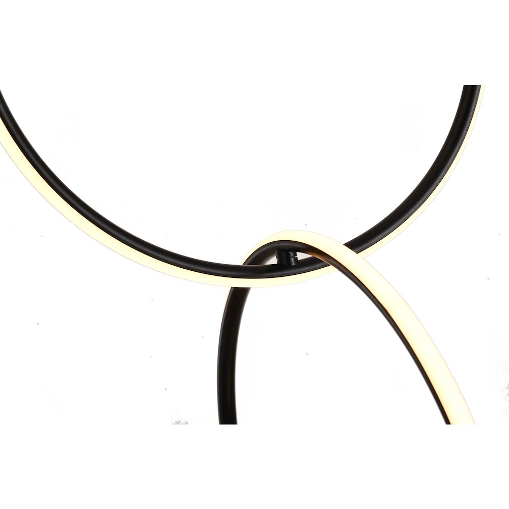 5-Light Black LED Chandelier With White Acrylic Diffuser