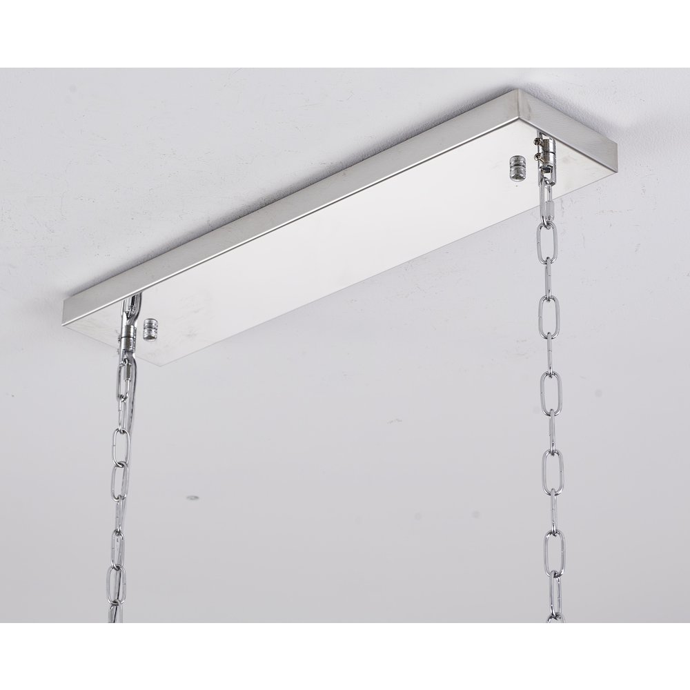 12-Light black and chrome chandelier with clear hanging crystals