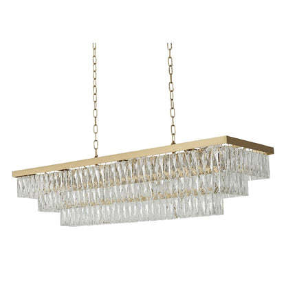 17-Light Gold Chandelier With Clear Crystals