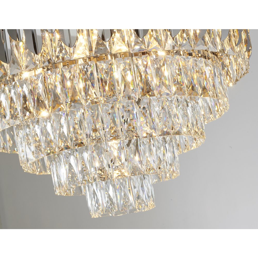 11-Light Chrome Stainless Steel Chandelier With Clear Crystals