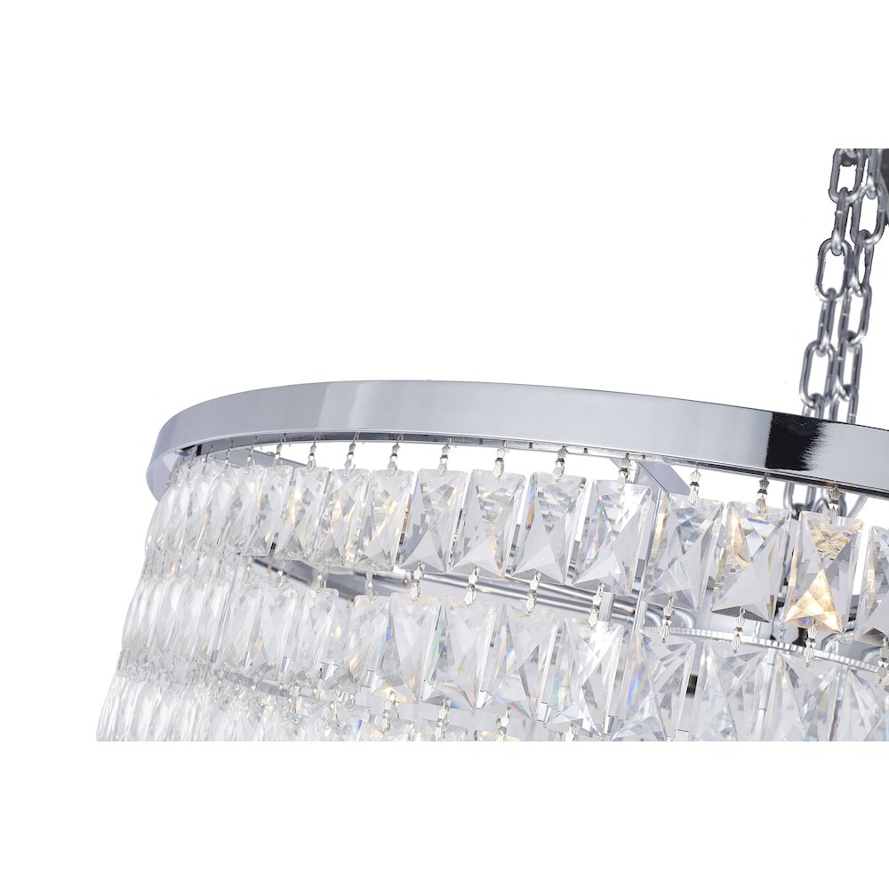 27-Light Chrome Chandelier With Clear Crystals