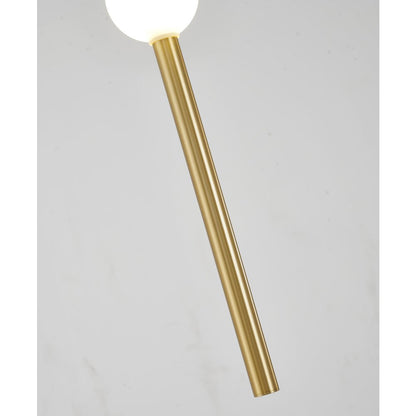 1-Light Gold LED Pendant With A White Glass Shade