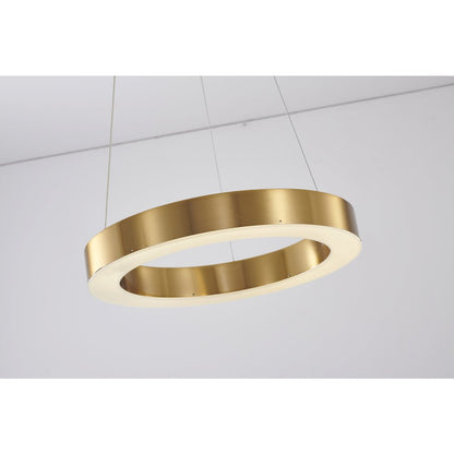 1-Light Gold LED Chandelier With An Acrylic Bottom Len