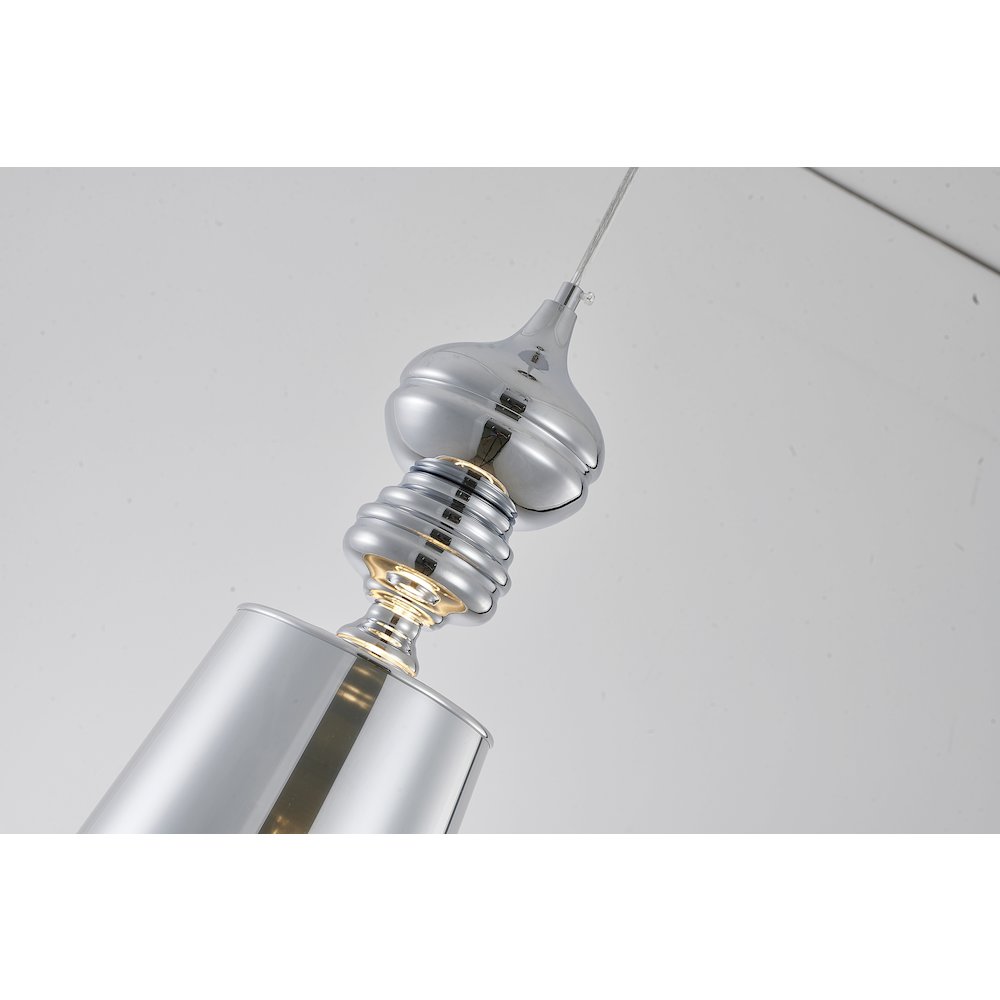 1-Light Polished Chrome Shaded Single Pendant