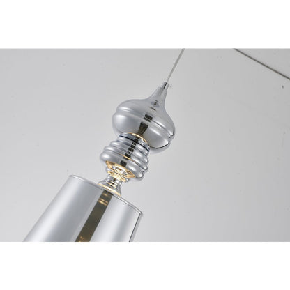 1-Light Polished Chrome Shaded Single Pendant
