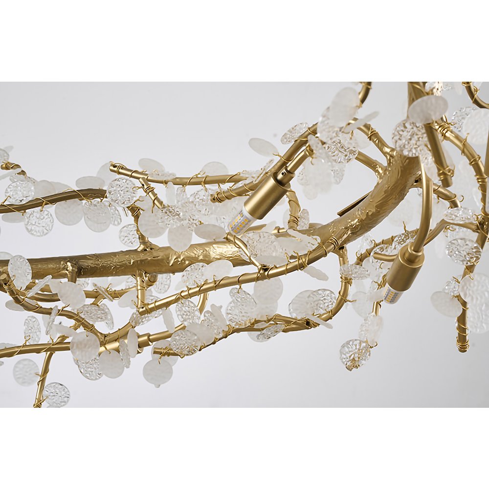 18-Light Gold Aluminum Chandelier With Clear Glass