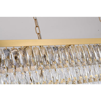 16-Light Gold Metal Chandelier With Clear Crystal