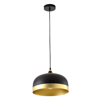 1-Light Black And Gold Aluminum Shade Pendant