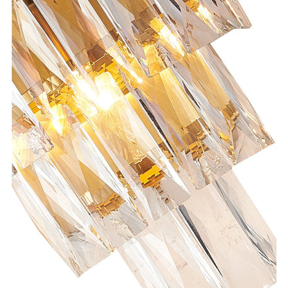 3-Light Brass Wall Sconce With Clear Hanging Crystals