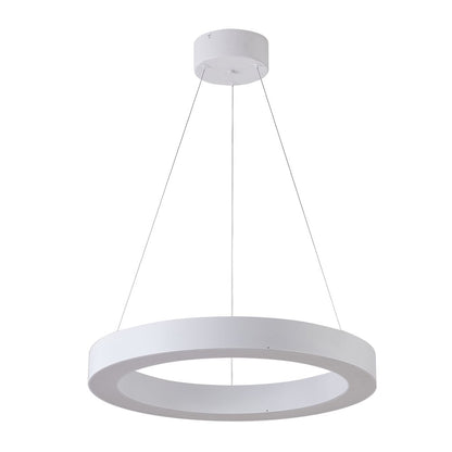 1-Light Matte White LED Halo Ring Chandelier