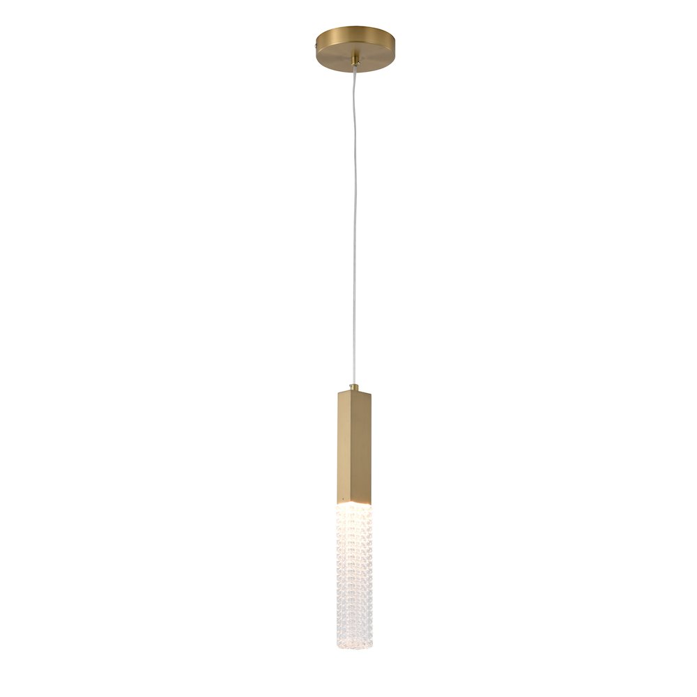 1-Light Gold LED Single Pendant With A Clear Glass Shade