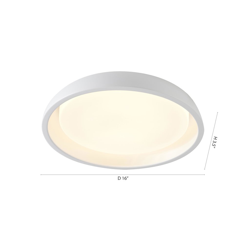 1-Light Matte White LED Flush Mount With An Acrylic Diffuser