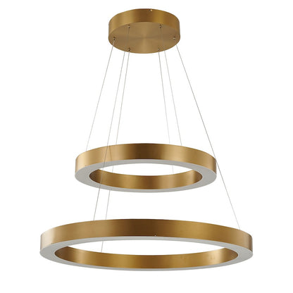 2-Light Gold Stainless Steel LED Chandelier