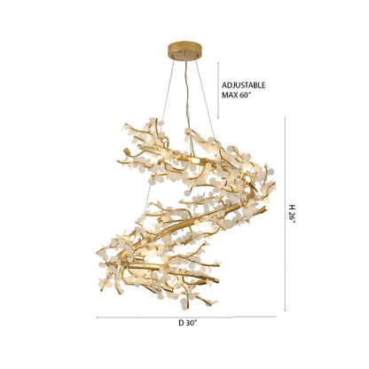 18-Light Gold Aluminum Chandelier With Clear Glass