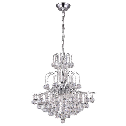 Chandelier Chrome Metal & Crystal