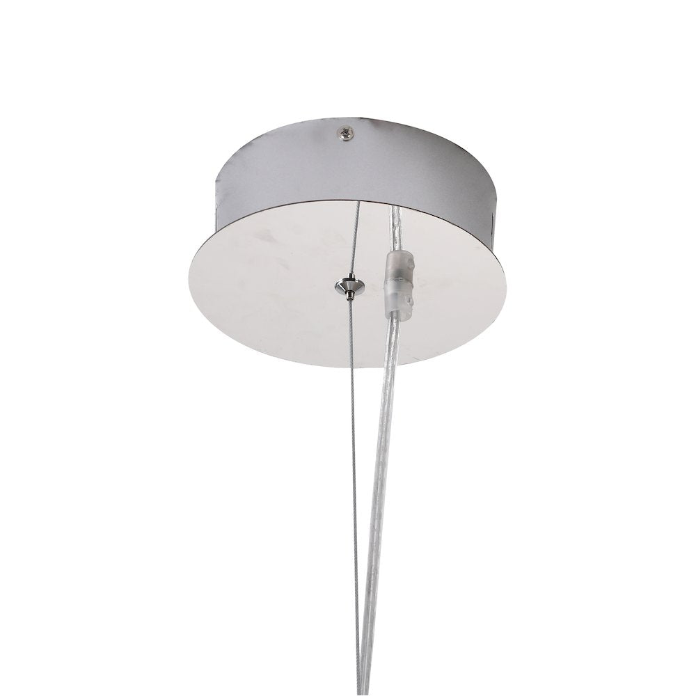1-Light Chrome Dimmable LED Pendant With A Clear Acrylic Shade