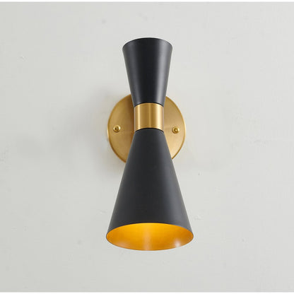 1-Light Gold And Black Wall Sconce With A Shade
