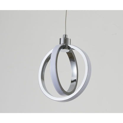 2-Light Chrome LED Pendant With White Acrylic Diffuser