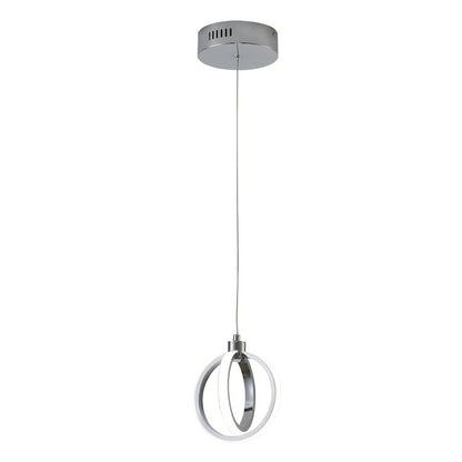 2-Light Chrome LED Pendant With White Acrylic Diffuser