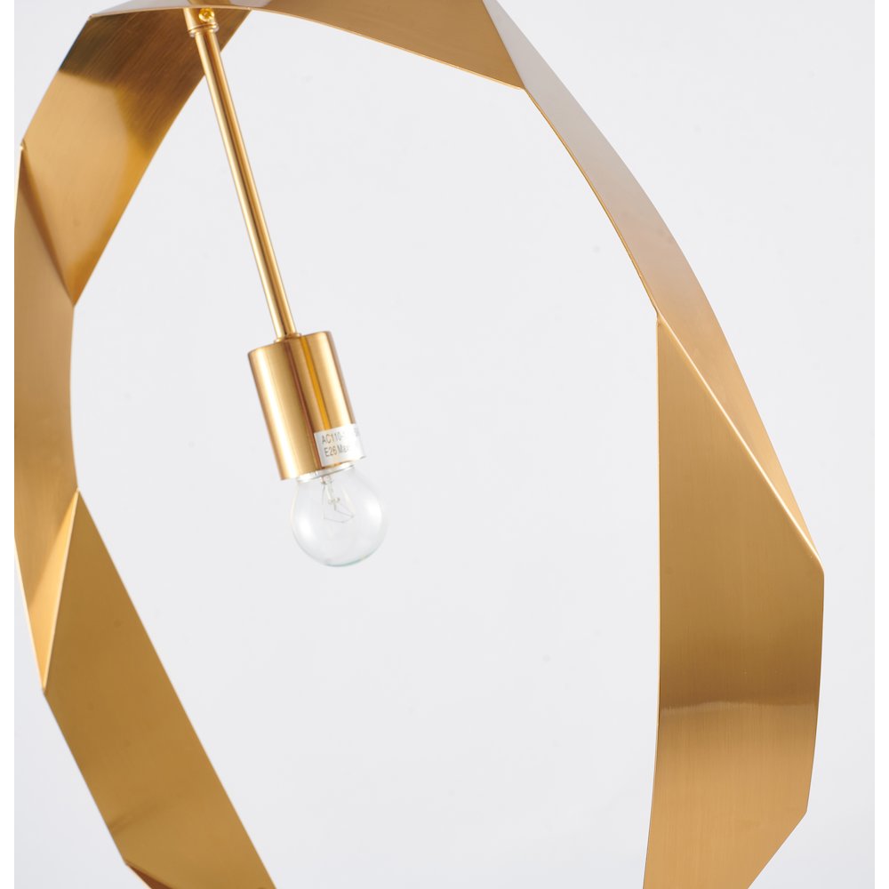 1-Light Antique Brass Twisted Ring Pendant