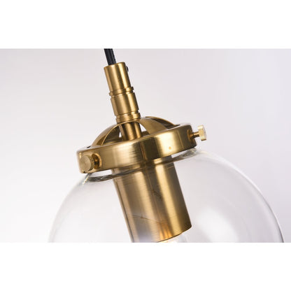 1-Light Brass Wall Sconce With A Clear Glass Globe Shade