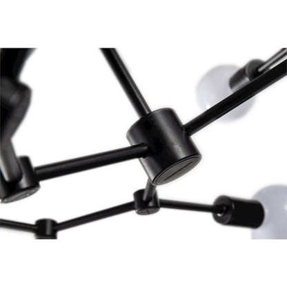 9-Light Matte Black Branch Frame Chandelier
