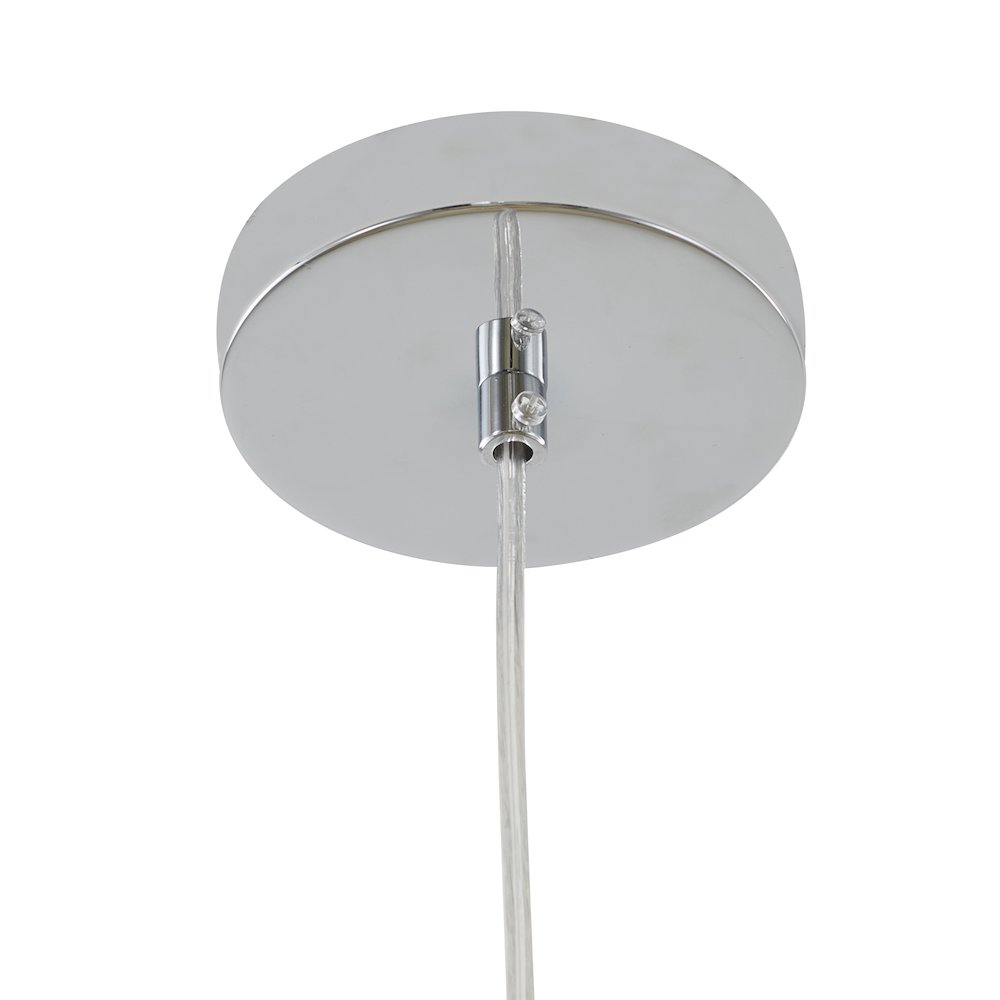 1-Light Chrome Single Pendant With A Distorted Clear Glass Shade