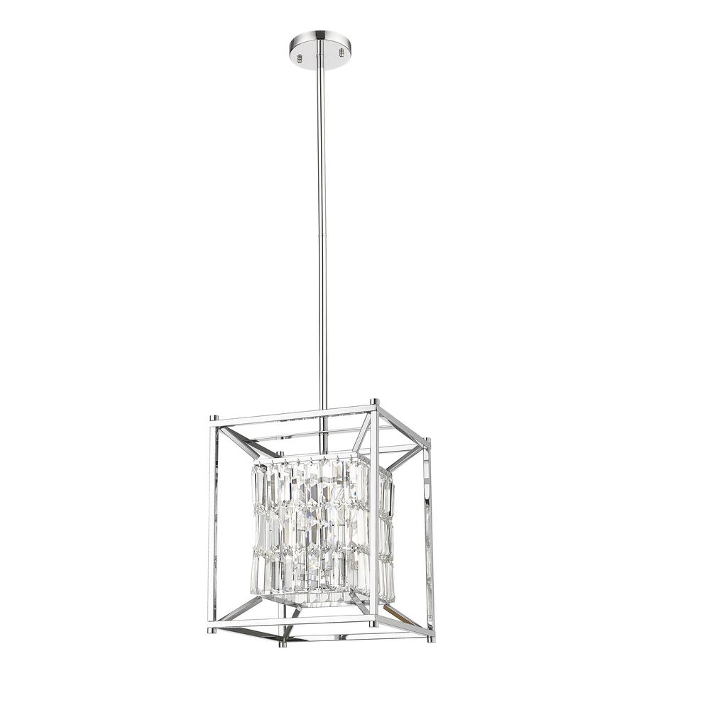 Chandelier Chrome Metal & Crystal