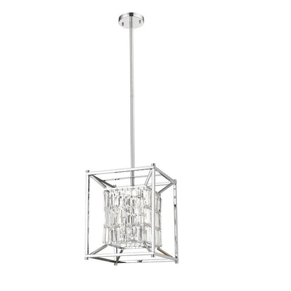 Chandelier Chrome Metal & Crystal