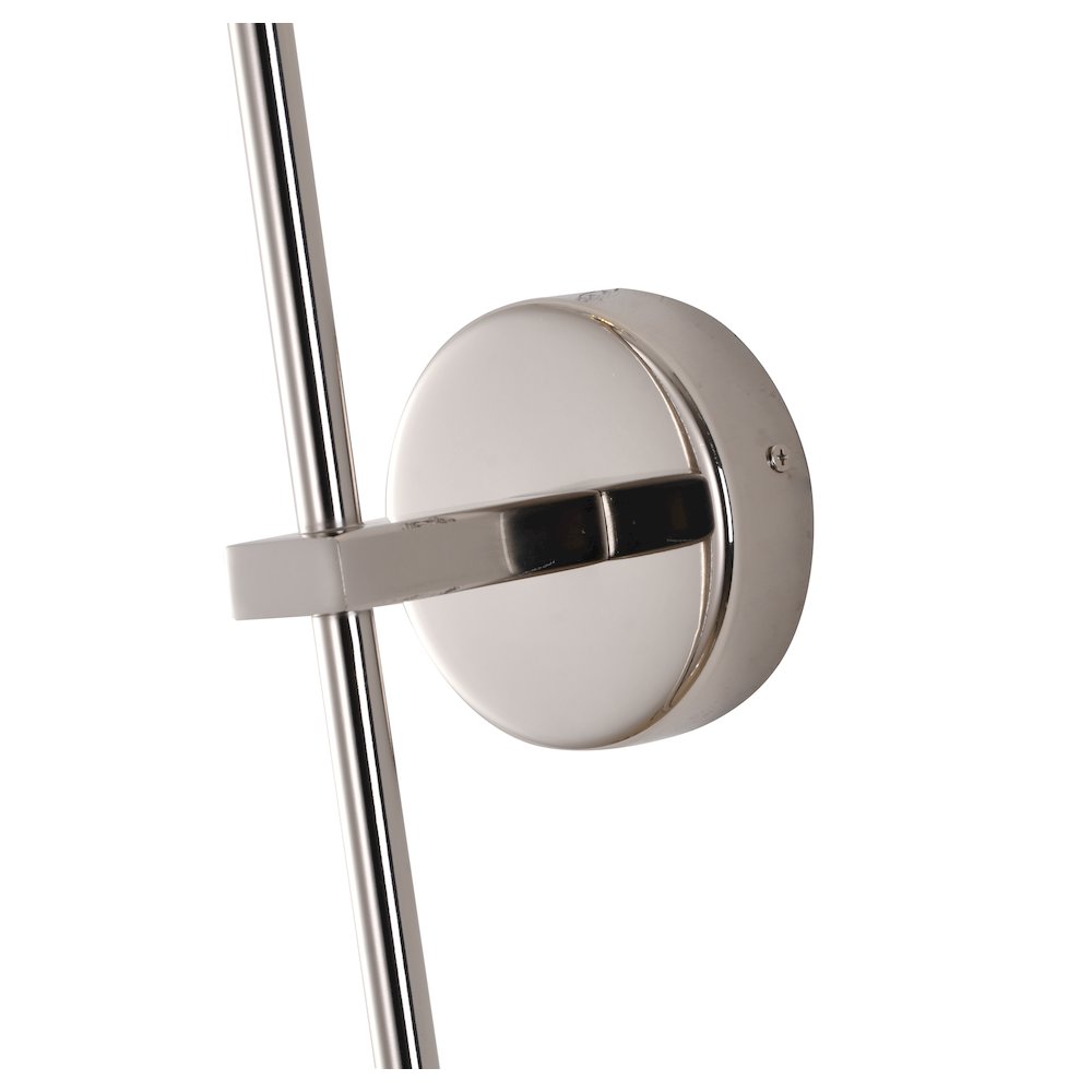 1-Light Polished Nickel Wall sconce With A Clear Crystal Shade